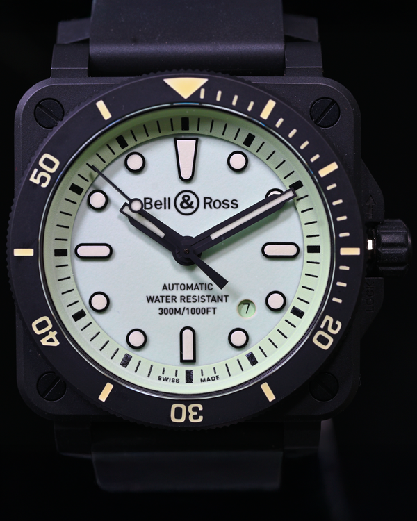 Bell & Ross BR 03-92 Diver "Full Lum" 42MM Green Dial Rubber Strap (BR0392-D-C5-CE/SRB)