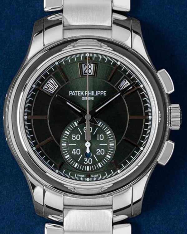 2022 Patek Philippe Annual Calendar Chronograph 42MM Green Dial Steel Bracelet (5905/1A-001)