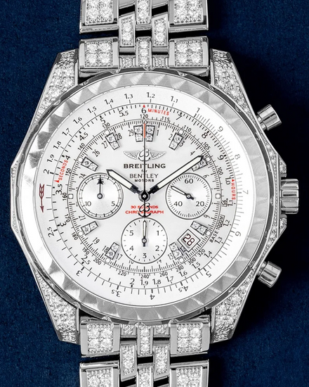 Breitling Bentley Motors T L.E. 49MM White Dial Diamond White Gold Bracelet (J25363AL)