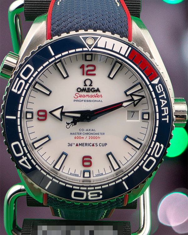 2020 Omega Seamaster Planet Ocean 600M America's Cup L.E. 43.5MM White Dial Rubber Strap (215.32.43.21.04.001)