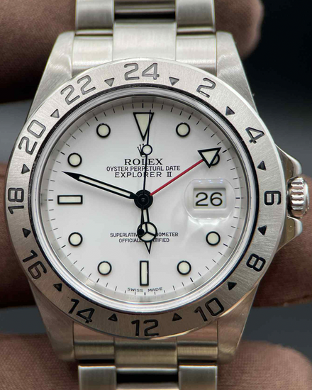 Rolex Explorer II "Polar" 40MM White Dial Oyster Bracelet (16570)