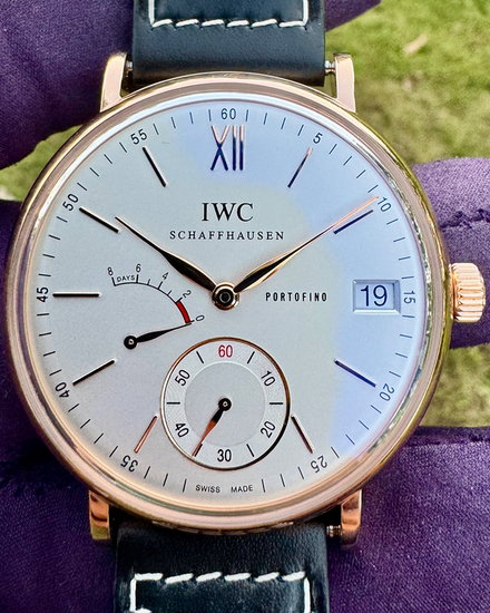 2018 IWC Schaffhausen Portofino 8 Days 45MM Silver Dial Leather Strap (IW510107)