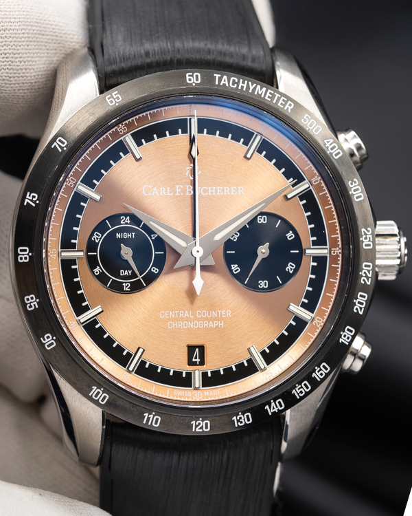 2024 Carl F. Bucherer Manero Chronograph 42.5MM Salmon Dial Rubber Strap (00.10923.08.93.03)