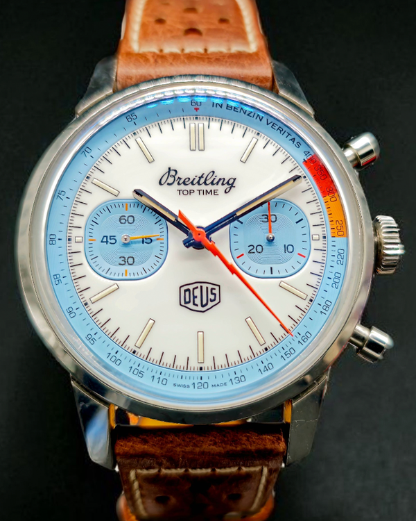 2020 Breitling Top Time Deus L.E. 41MM White Dial Leather Strap (A233112A1A1X1)