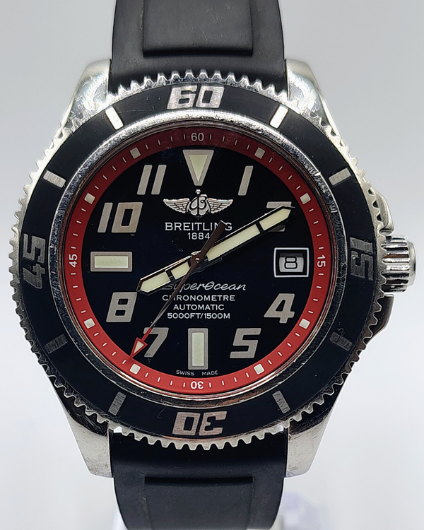 Breitling Superocean 44MM Black Dial Rubber Strap (A17384)