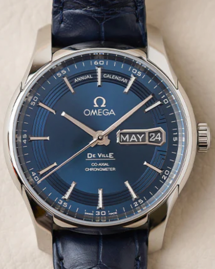 2014 Omega De Ville Hour Vision 41MM Blue Dial Leather Strap (431.33.41.22.03.001)