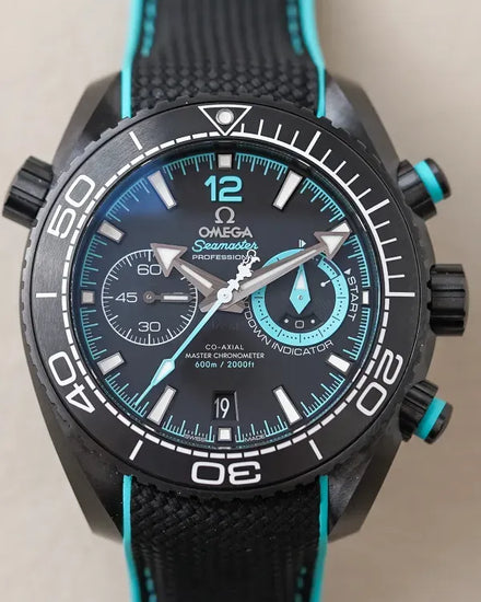 2023 Omega Seamaster Planet Ocean "ETNZ" Deep Black 45.5MM Black Dial Rubber Strap (215.92.46.51.01.003)