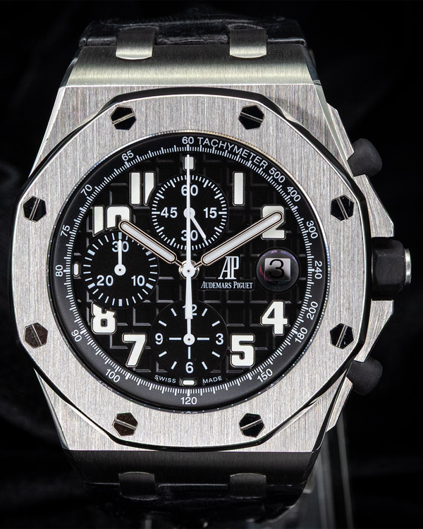 2014 Audemars Piguet Royal Oak Offshore 42MM Black Dial Leather Strap (26170ST.OO.D101CR.03)