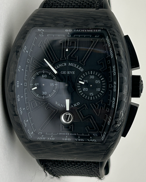 No Reserve - Franck Muller Vanguard 44MM Black Dial Rubber Strap (V45 CC DT CARBON NR)