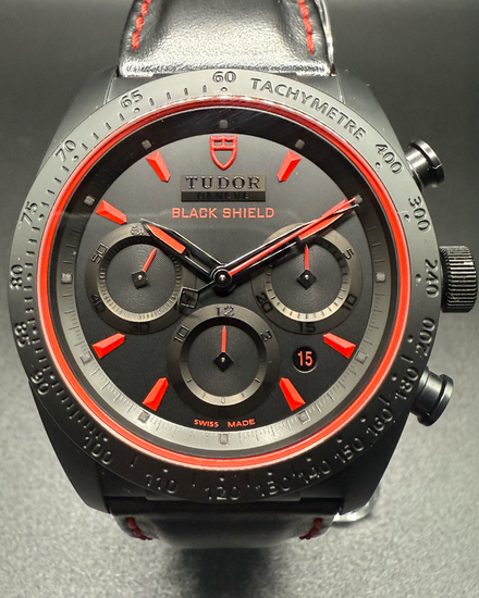 2020 Tudor Fastrider Black Shield 42MM Black Dial Leather Strap (42000CR)