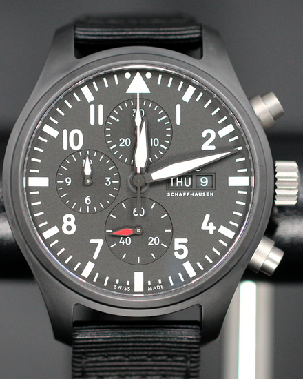2021 IWC Schaffhausen Pilot "Top Gun" 44.5MM Black Dial Textile Strap (IW389101)