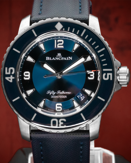 2021 Blancpain Fifty Fathoms 45MM Blue Dial Textile Strap (5015-12B40-052A)