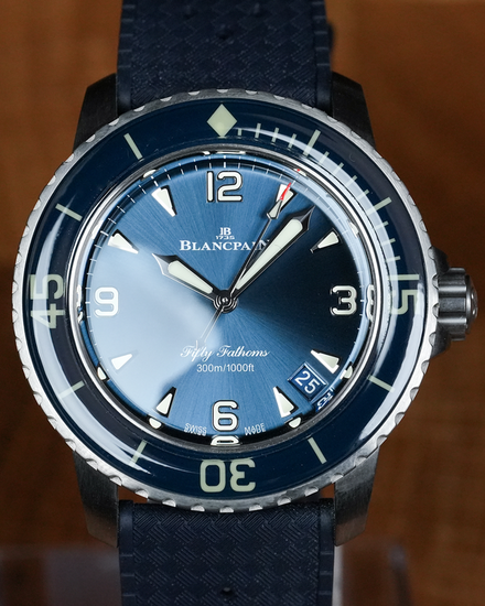 2024 Blancpain Fifty Fathoms 42.3MM Blue Dial Rubber Strap (5010-12B40-O64B)