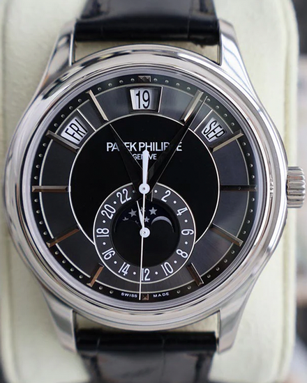 2016 Patek Philippe Annual Calendar 40MM Black Dial Leather Strap (5205G-010)