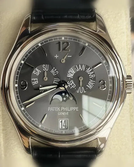 Patek Philippe Annual Calendar 39MM Grey Dial Leather Stap (5146G-010)