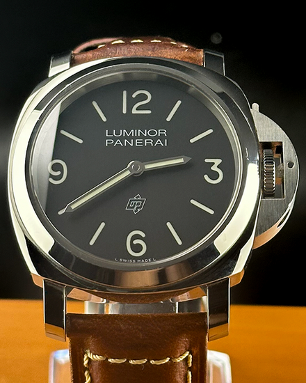 2021 Panerai Luminor Base Logo 44MM Black Dial Aftermarket Leather Strap (PAM01086)