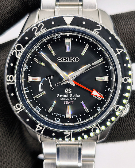 Grand Seiko Sport GMT 44MM Black Dial Steel Bracelet (SBGE001)