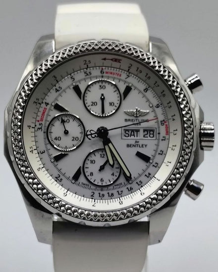 2014 Breitling Bentley GT 45MM White Dial Rubber Strap (A13362)