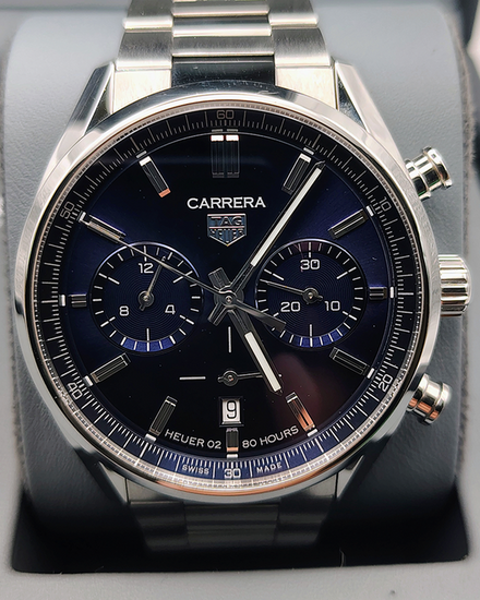 2023 Tag Heuer Carrera Chronograph 42MM Blue Dial Steel Bracelet (CBN2011.BA0642)