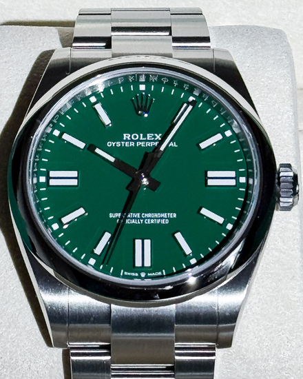 2025 Rolex Oyster Perpetual 41MM Green Dial Oyster Bracelet (134300)