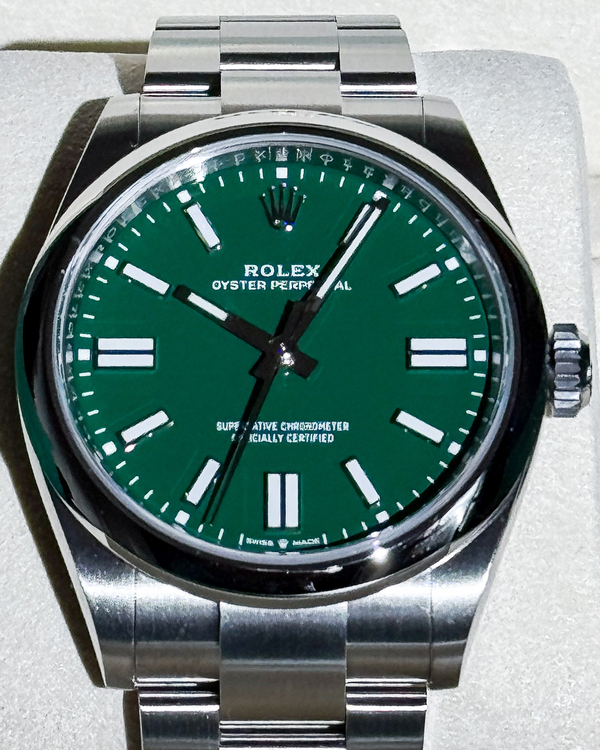 2025 Rolex Oyster Perpetual 41MM Green Dial Oyster Bracelet (134300)