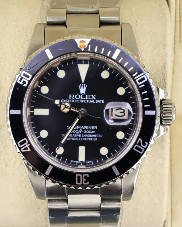 1984 (8.2 Mill Serial) Rolex Submariner Date 40MM Black Dial Oyster Bracelet (16800)