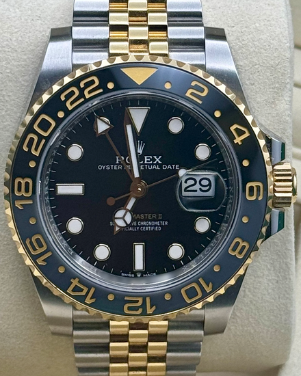 2025 Rolex GMT-Master II "Bumblebee" 40MM Black Dial Two-Tone Jubilee Bracelet (126713GRNR)