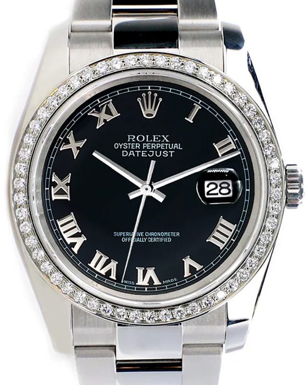 Rolex Datejust 36MM Black Dial Oyster Bracelet (116200)