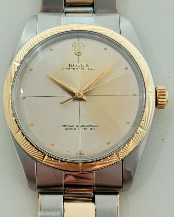 Rolex Oyster Perpetual Zephyr 34MM Silver Dial Two-Tone Oyster Bracelet (1008)