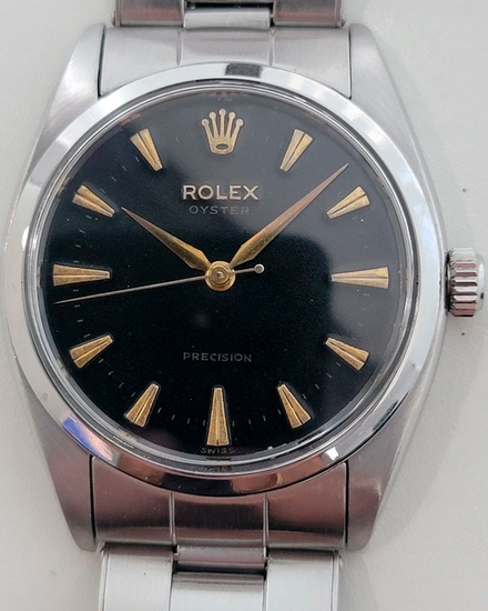 Rolex Oyster Perpetual 34MM Black Dial Oyster Bracelet (6422)