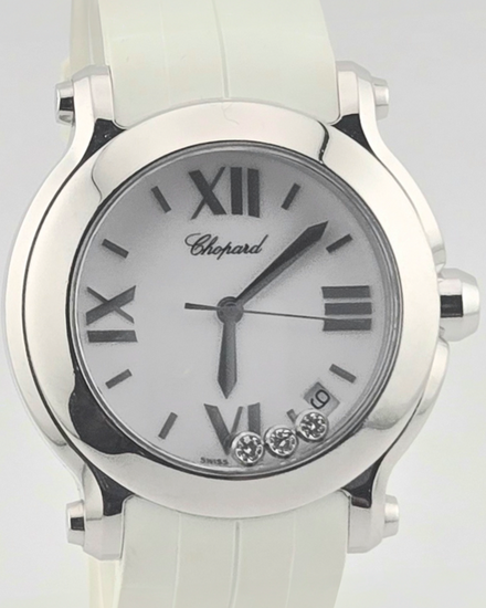 Chopard Happy Sport 36MM Quartz White Dial Rubber Strap (8475)