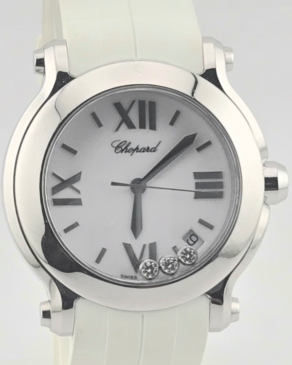 Chopard Happy Sport 36MM Quartz White Dial Rubber Strap (8475)