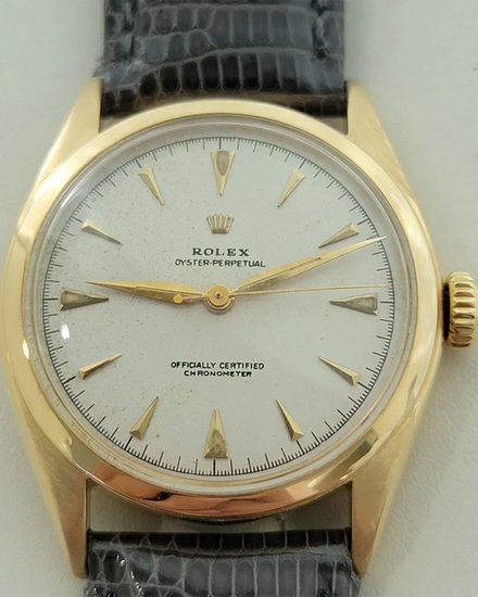 Rolex Oyster Perpetual 34MM White Dial Aftermarket Leather Strap (6084)