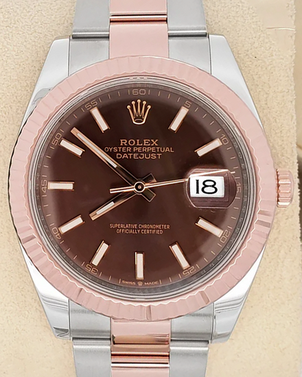 2020 Rolex Datejust 41MM Chocolate Dial Two-Tone Oyster Bracelet (126331)
