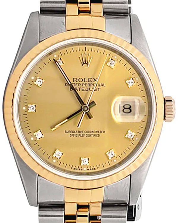 Rolex Datejust 36MM Champagne Dial Two-Tone Jubilee Bracelet (16233)