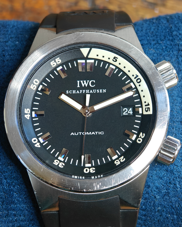 No Reserve - IWC Schaffhausen Aquatimer 42MM Black Dial Rubber Strap (IW354807)