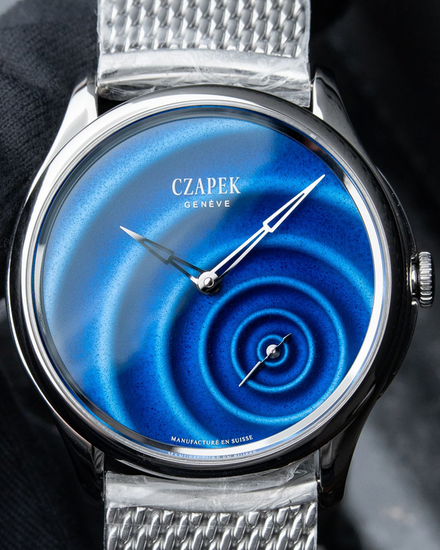 2025 Czapek & Cie Promenade Goutte D'eau 38MM Blue Dial Steel Bracelet (SXH5)