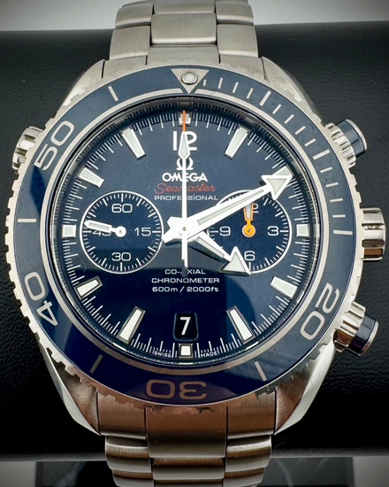 No Reserve - 2020 Omega Seamaster Planet Ocean 600M 45.5MM Blue Dial Titanium Bracelet (232.90.46.51.03.001)