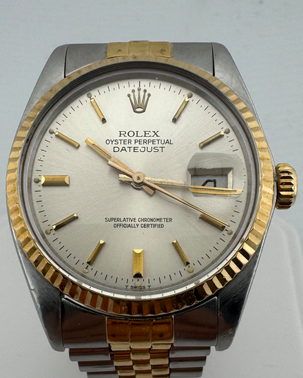 No Reserve - Rolex Datejust 36MM Silver Dial Two-Tone Jubilee Bracelet (16013)