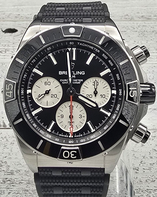 2021 Breitling Super Chronomat 44MM Black Dial Rubber Strap (AB0136251B1S1)