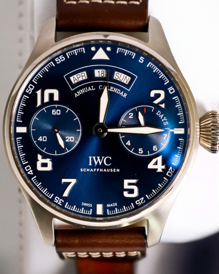 IWC Schaffhausen Pilot Annual Calendar "Le Petit Prince" L.E. 46.2MM Blue Dial Leather Strap (IW502703)