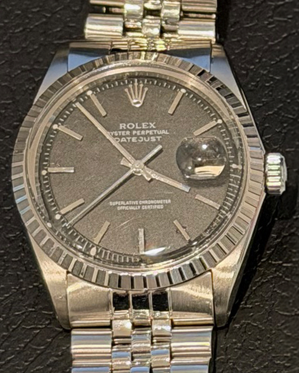 No Reserve - Rolex Datejust 36MM Black "Pie Pan" Dial Jubilee Bracelet (1601)
