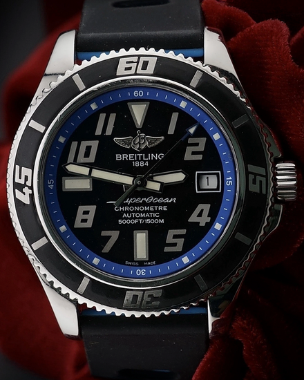 2012 Breitling Superocean "Abyss" 42MM Black Dial Steel Bracelet (A17364)