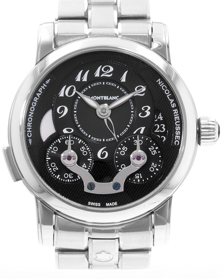 Montblanc Nicolas Rieussec 43MM Black Dial Steel Bracelet (7138)