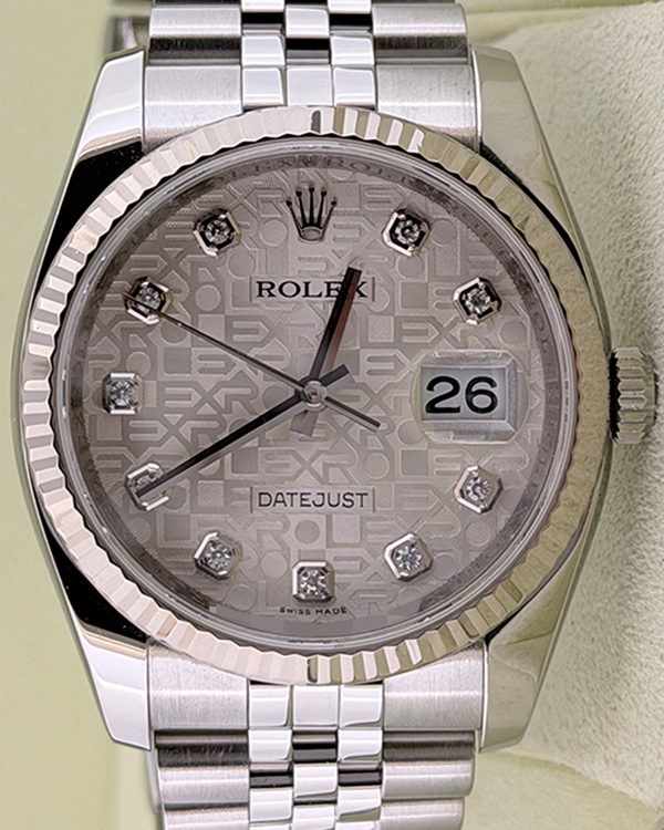 2008 Rolex Datejust 36MM Silver "Jubilee" Dial Super Jubilee Bracelet (116234)