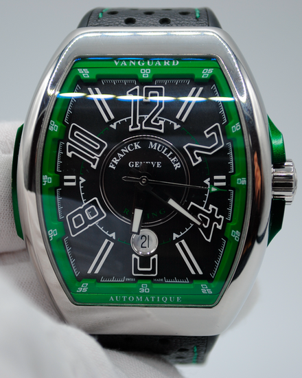2022 Franck Muller Vanguard 45MM Black Dial Leather Strap (V45 SC DT RCG AC VR)