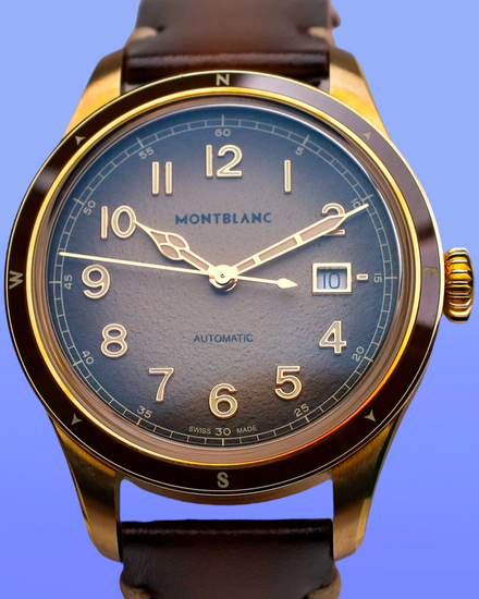 2025 Montblanc 1858 Automatic Date 0 Oxygen 41MM Brown Dial Leather Strap (134339)