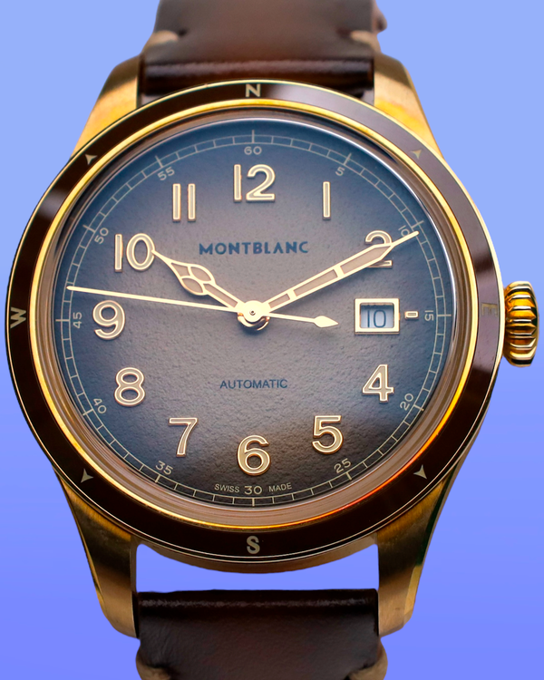 2025 Montblanc 1858 Automatic Date 0 Oxygen 41MM Brown Dial Leather Strap (134339)