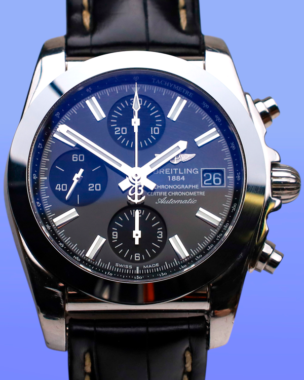 2019 Breitling Chronomat 38MM Black Dial Leather Strap (W13310)