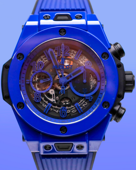 No Reserve - 2020 Hublot Big Bang Unico "Blue Magic" L.E. 45MM Skeleton Dial Rubber Strap (411.ES.5119.RX)